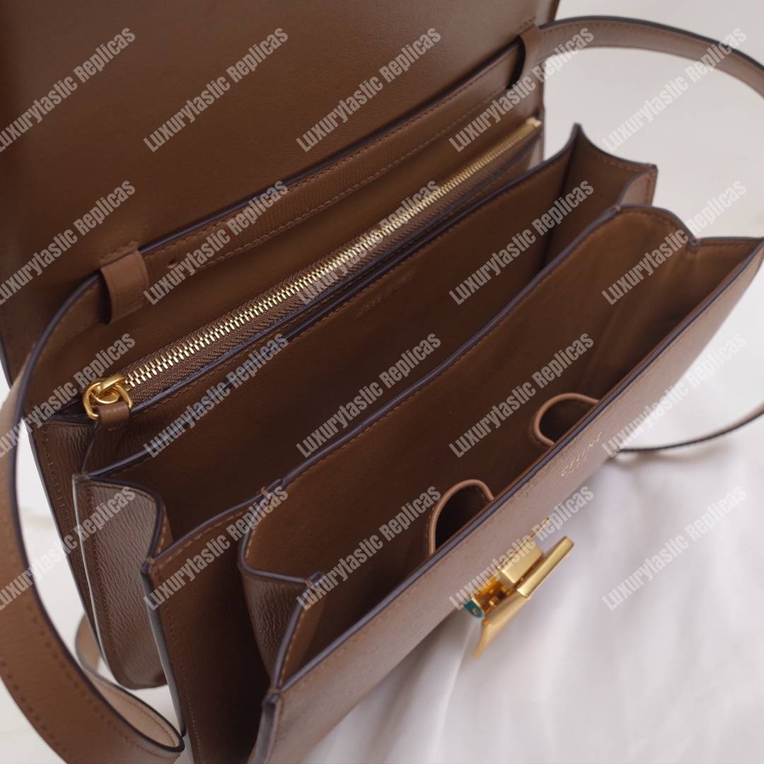 Ce**e medium classic bag in box calfskin camel