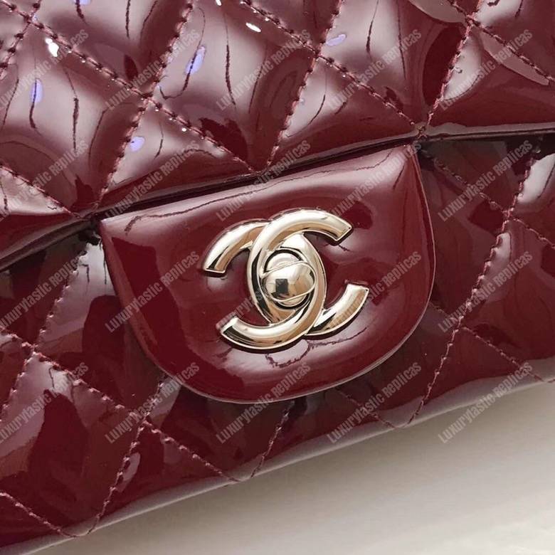 Ch*el mini flap bag burgundy