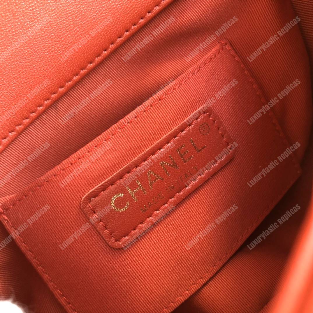 Ch*el small flap bag lambskin red
