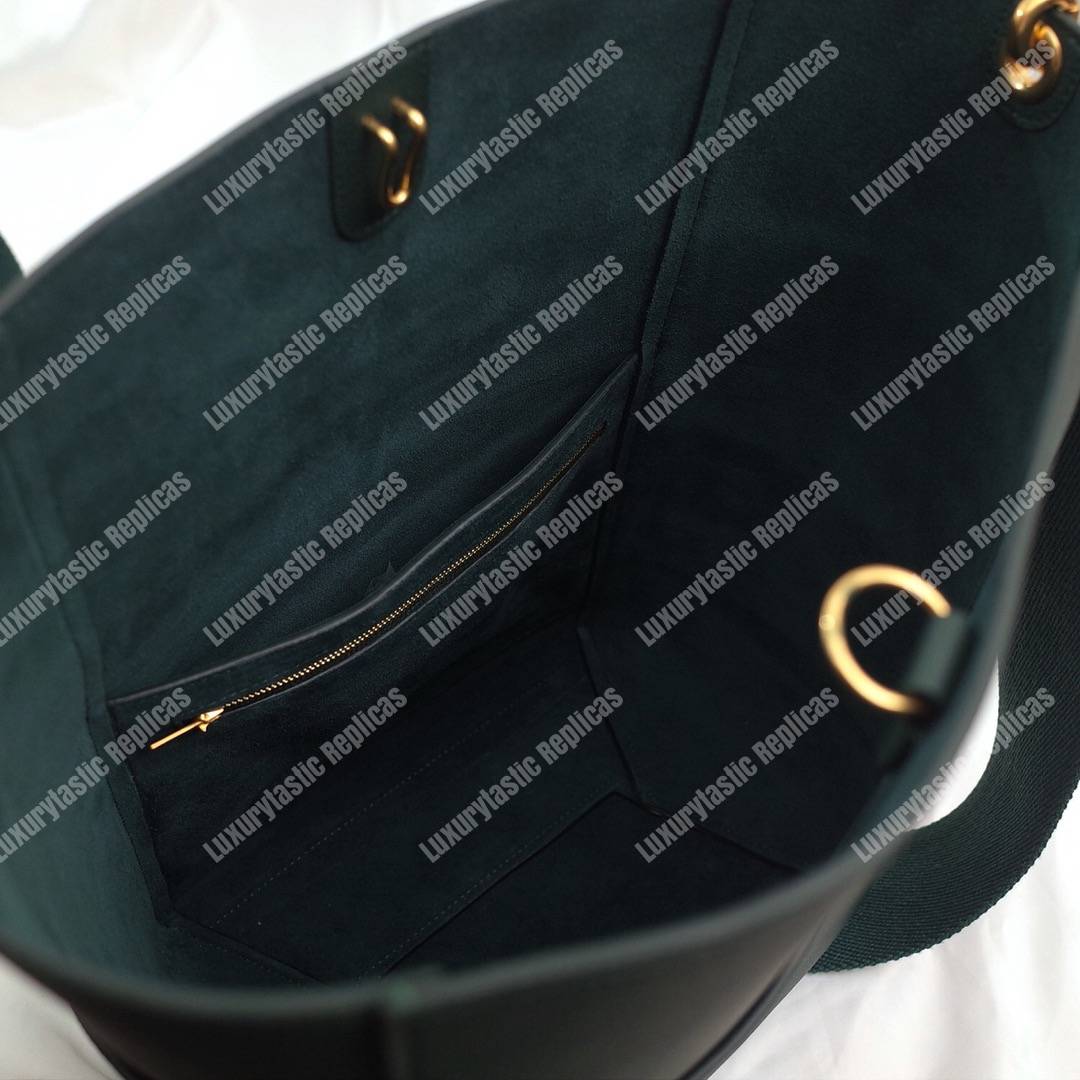 Ce**e sangle bucket bag in soft grained calfskin amazone
