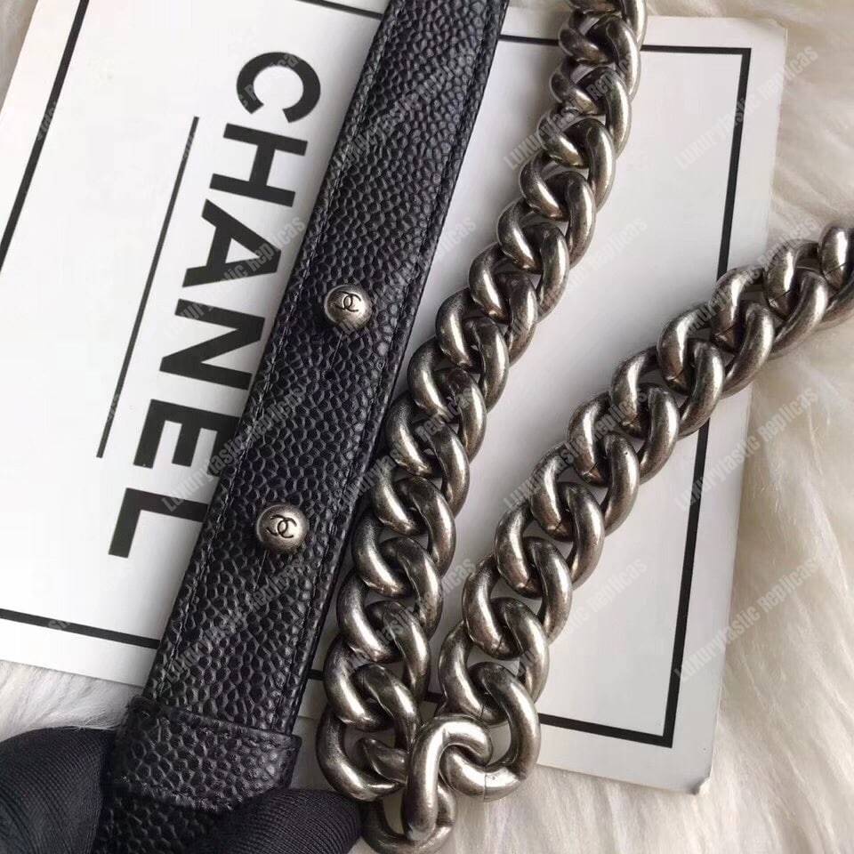 Ch*el boy medium handbag black