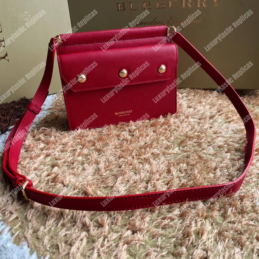 B**rry mini leather title bag with pocket detail red