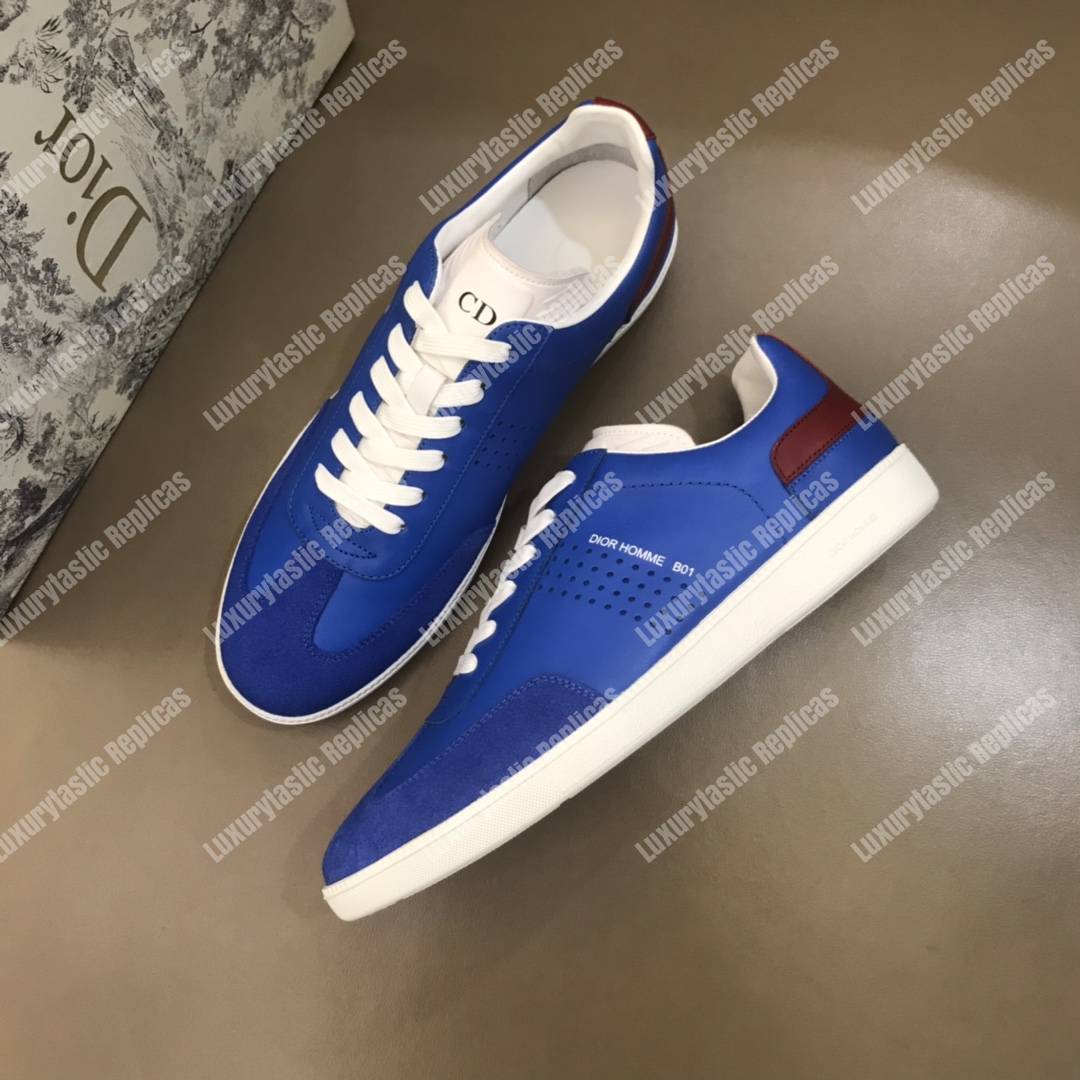 D*or “b01” sneaker blue suede calfskin & blue smooth calfskin