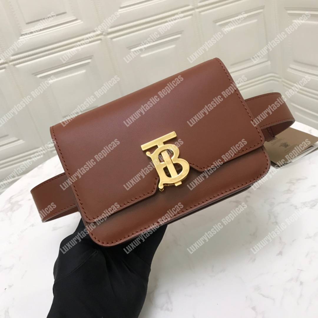 B**rry belted leather tb bag brown