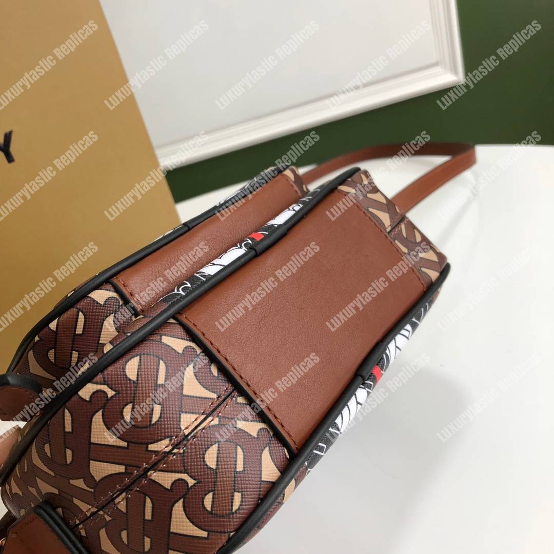 B**rry monogram stripe e-canvas camera bag bridle brown