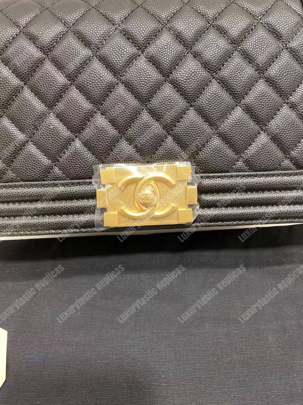 Ch*el boy medium handbag black
