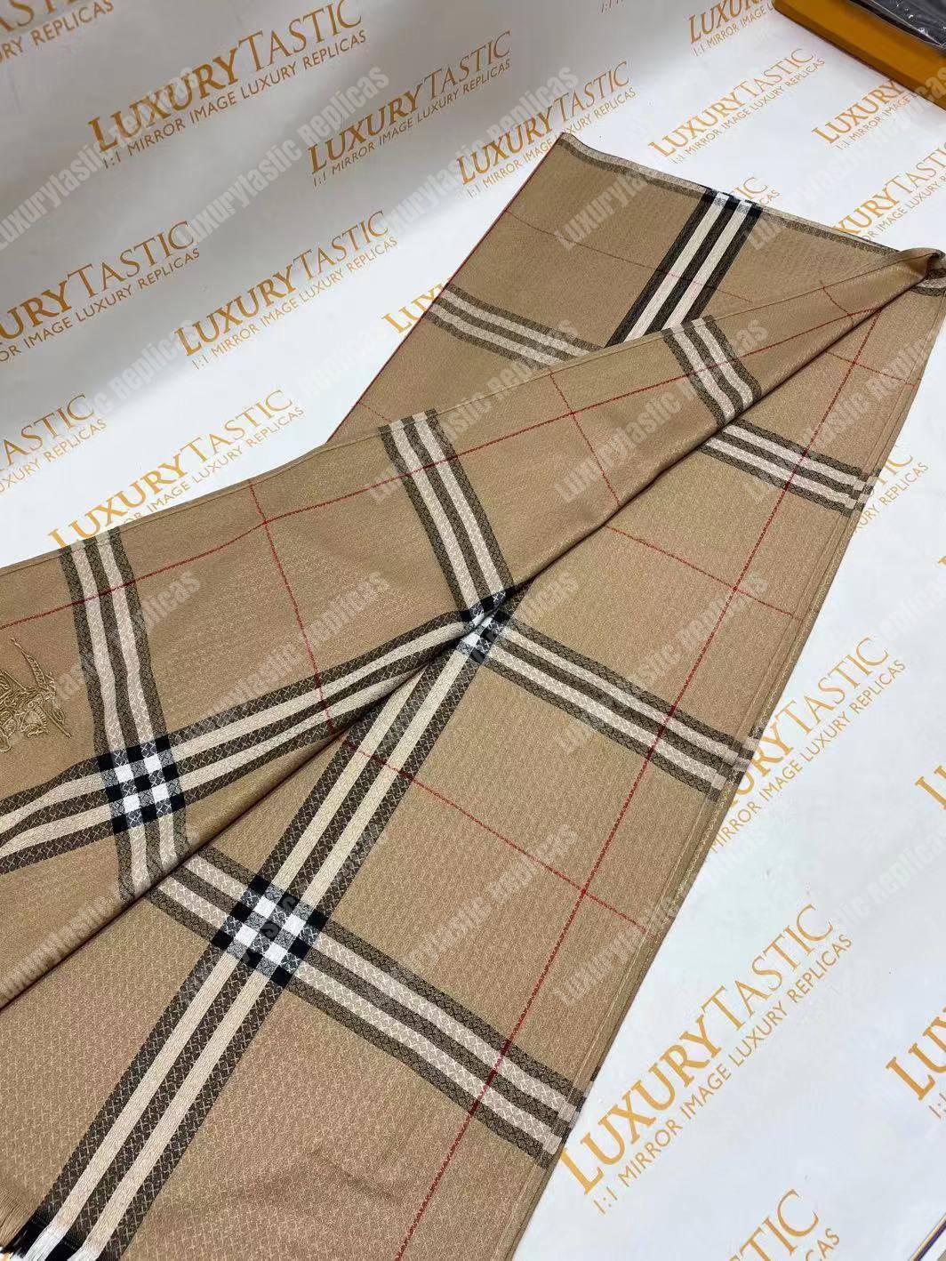 B**rry check cashmere scarf archive beige