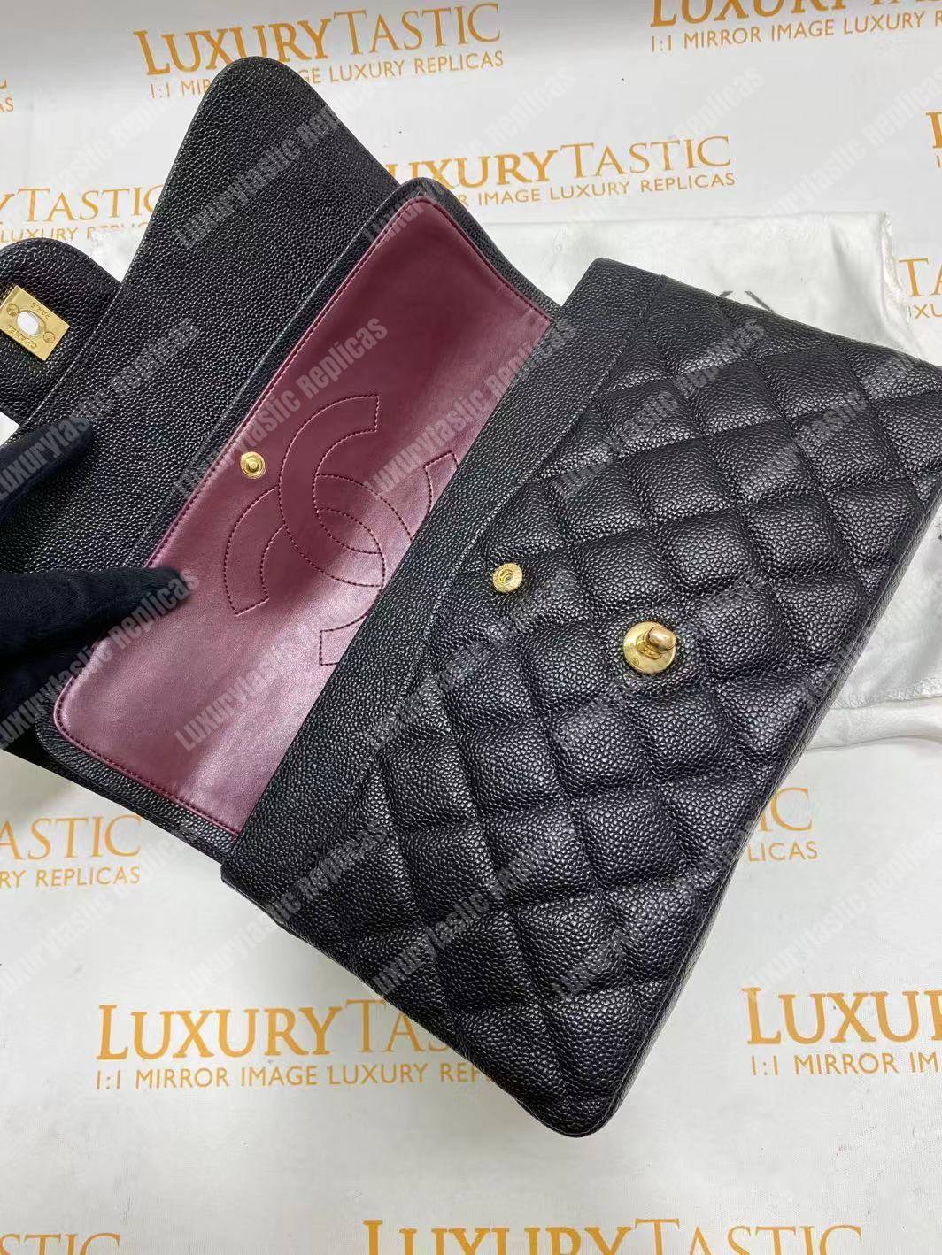 Ch*el large/jumbo classic handbag black