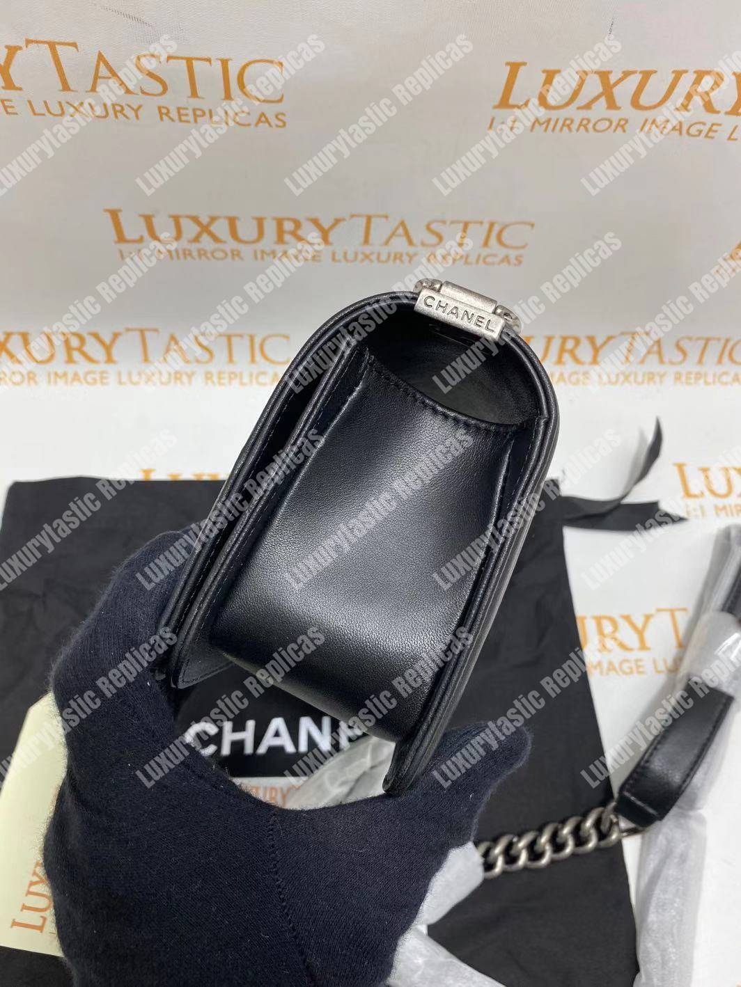 small boy Ch*el handbag black-ruthenium