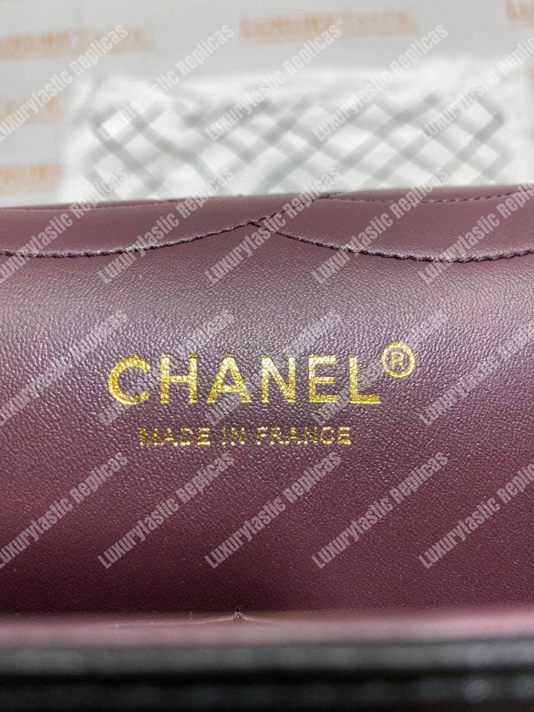 Ch*el classic flap maxi black lambskin-gold tone metal
