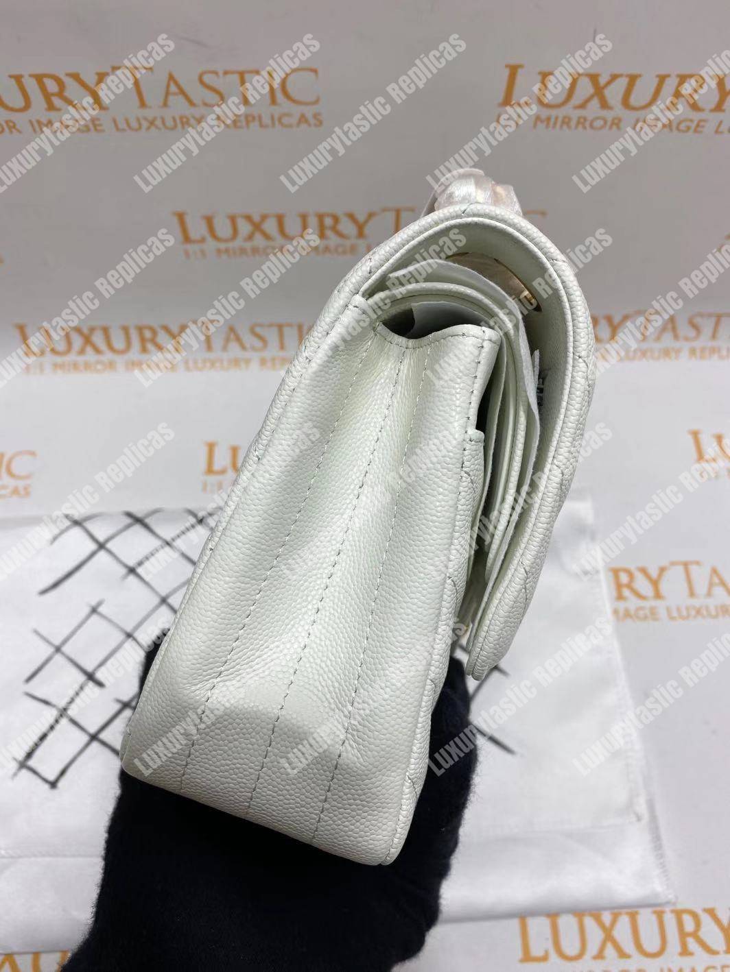Ch*el classic medium handbag white