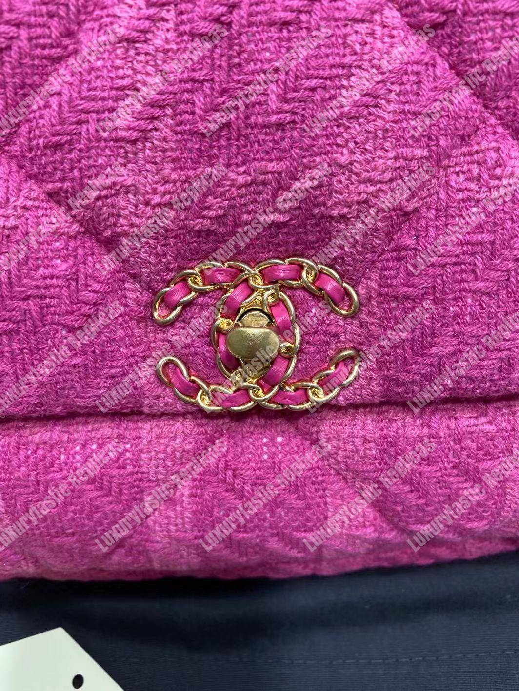 Ch*el 19 large flap bag fuchia
