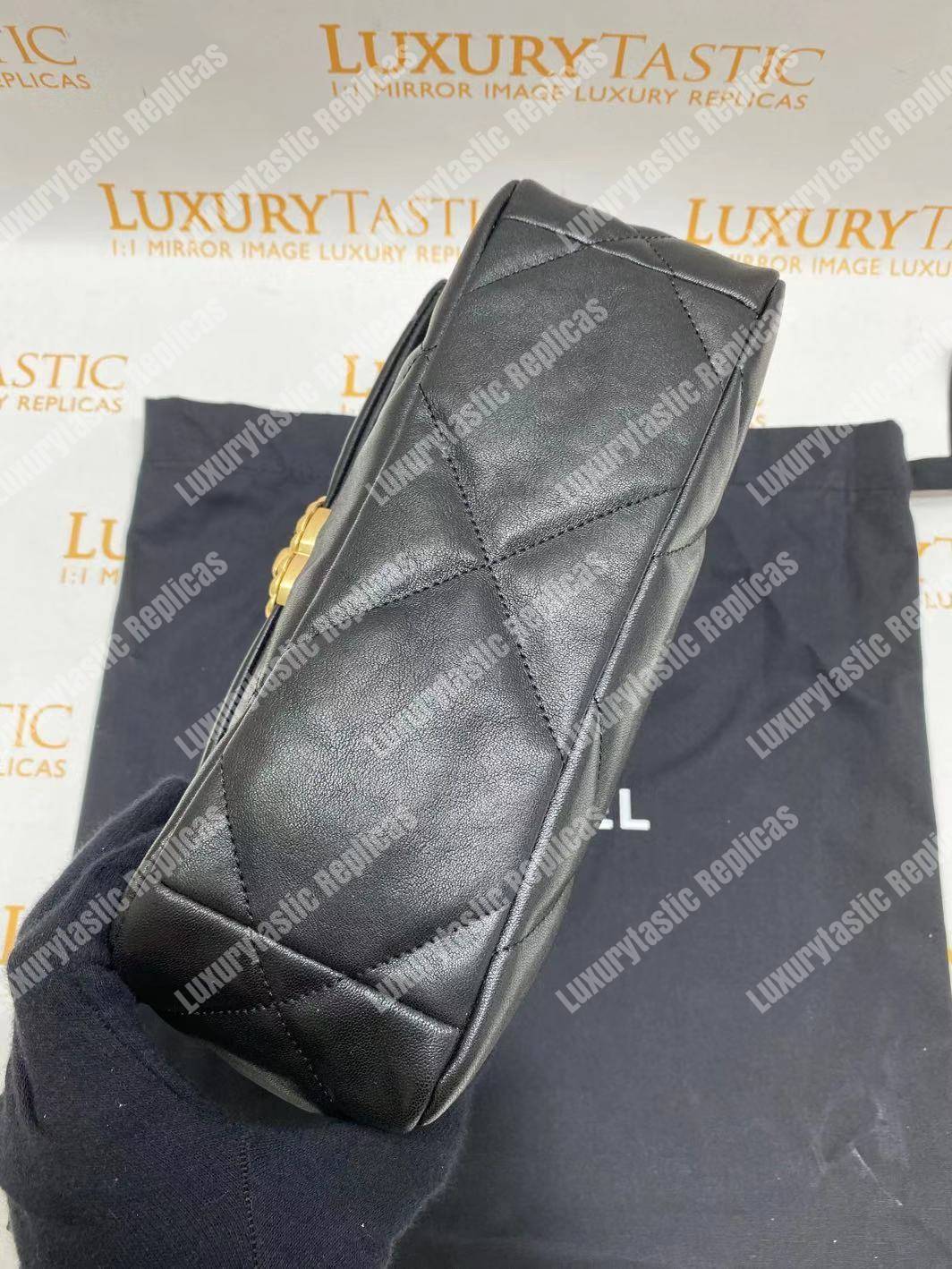 Ch*el 19 large flap bag black