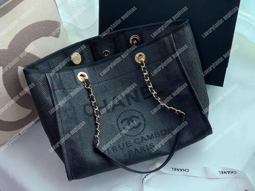 Ch*el large shopping bag black