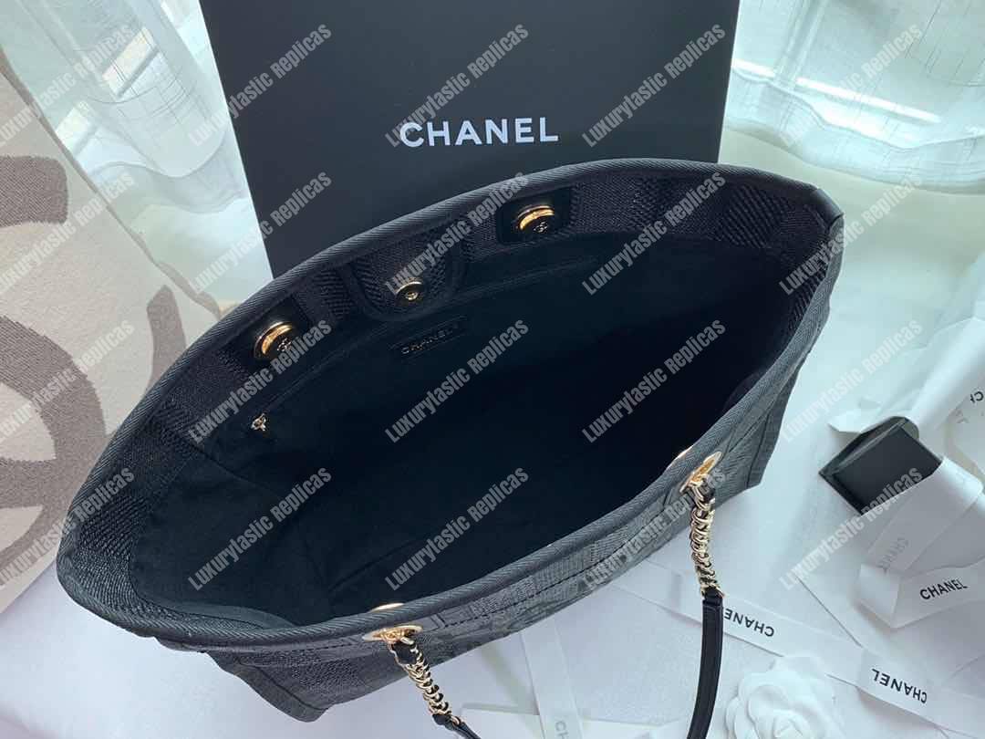 Ch*el large shopping bag black