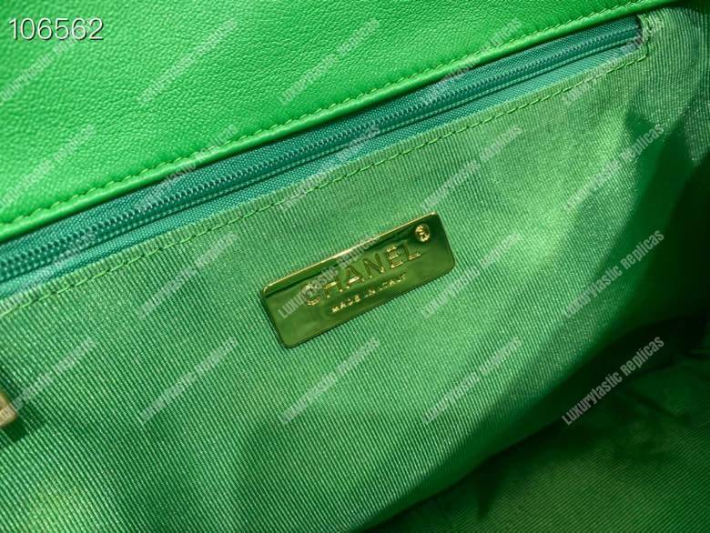 Ch*el 19 maxi flap bag green