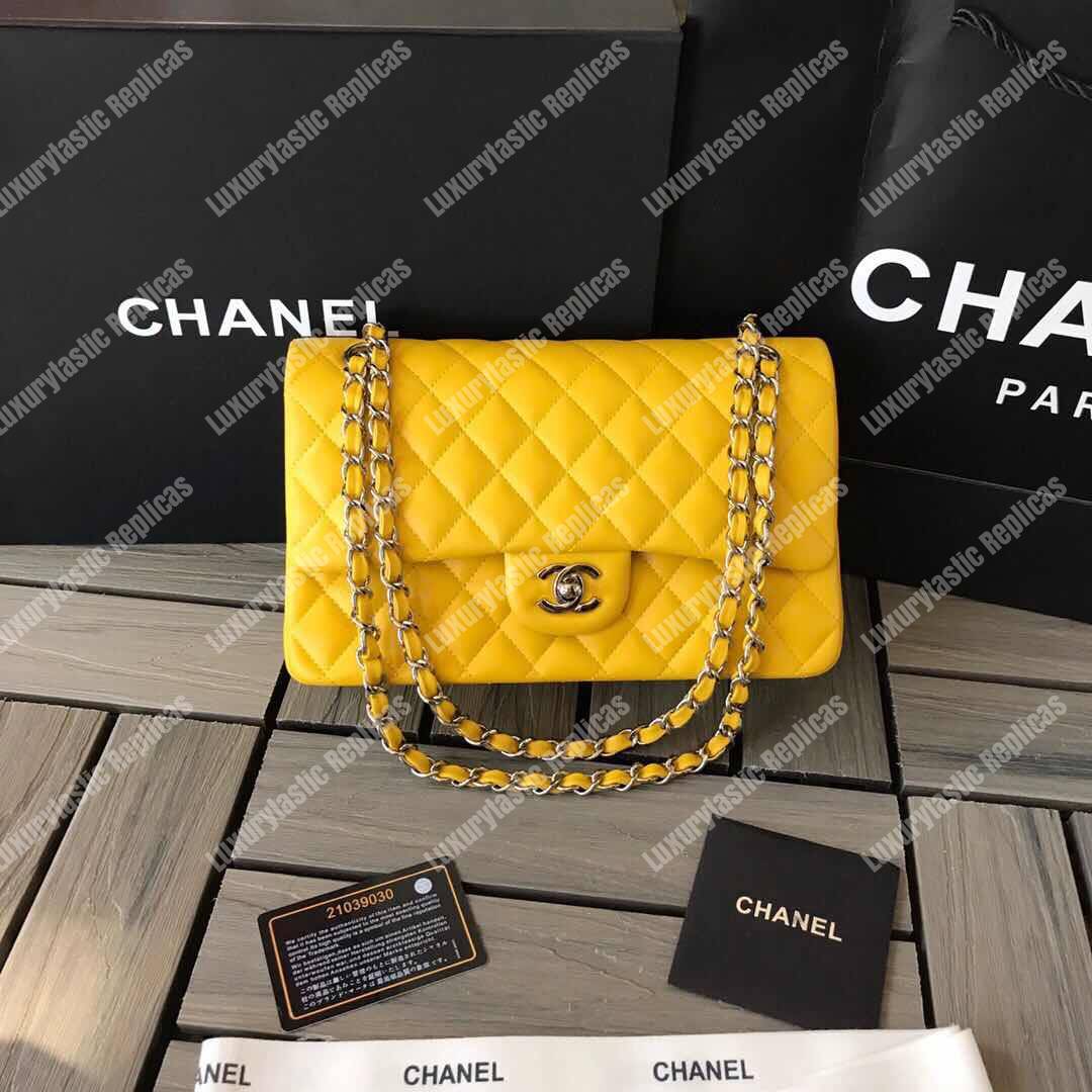 Ch*el medium classic handbag yellow