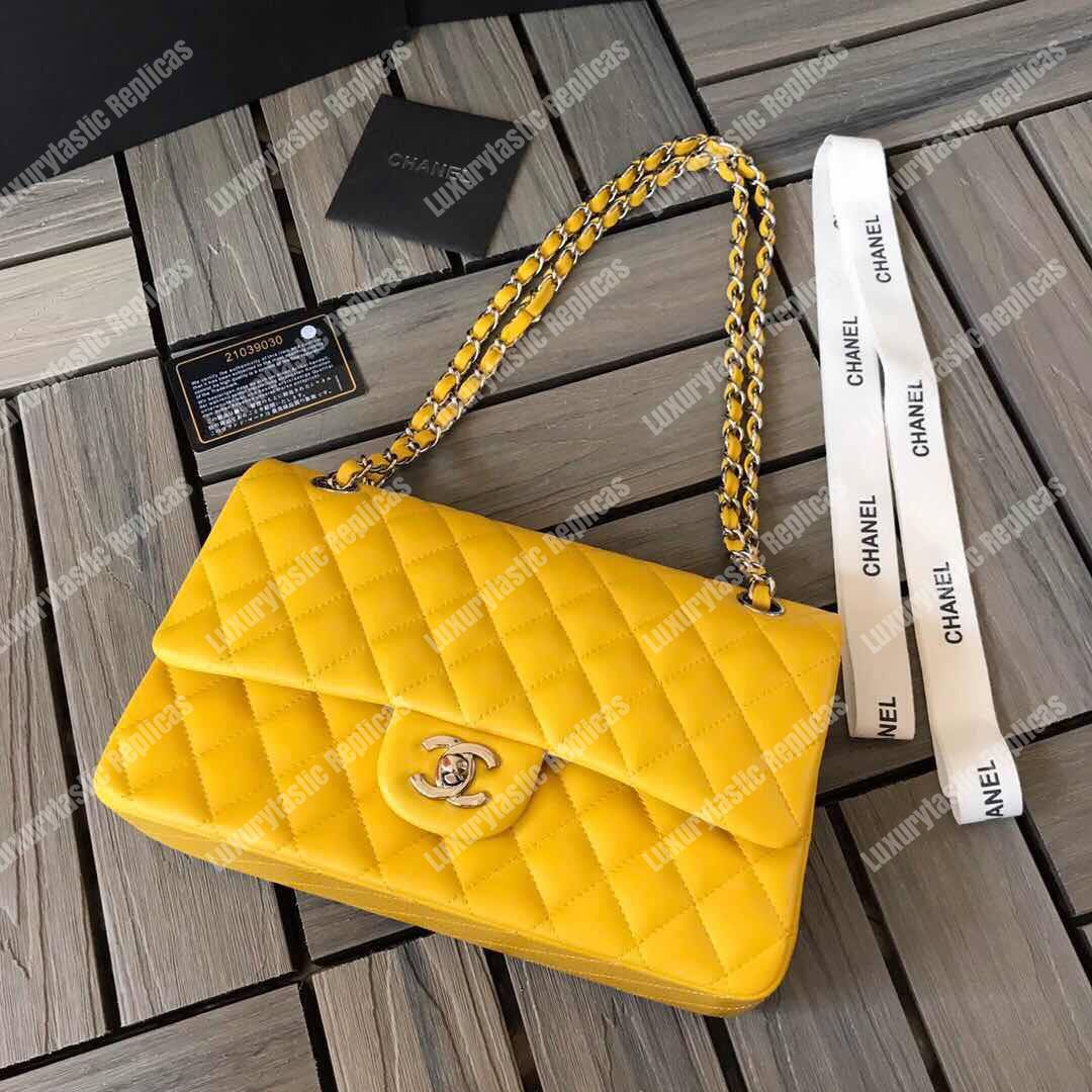 Ch*el medium classic handbag yellow