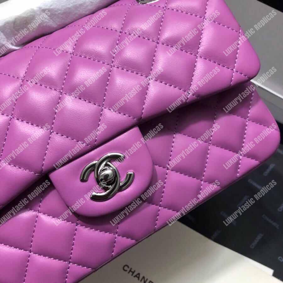 Ch*el small classic handbag purple