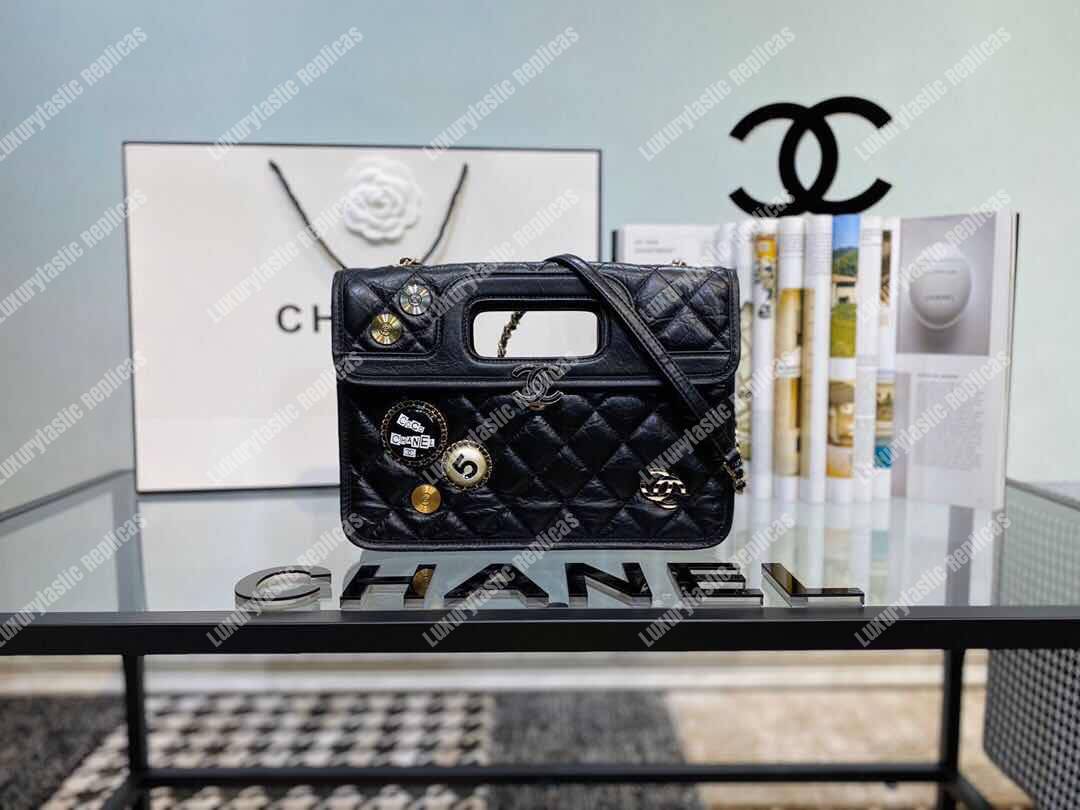 Ch*el large shopping bag with charms