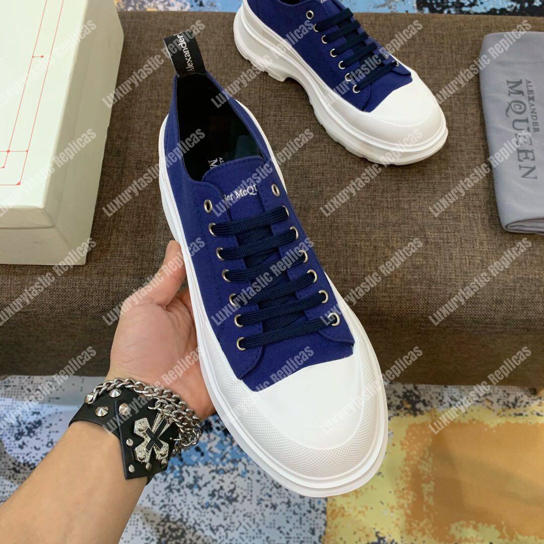 Alexander Mcqueen Tread Slick Lace Up Blue