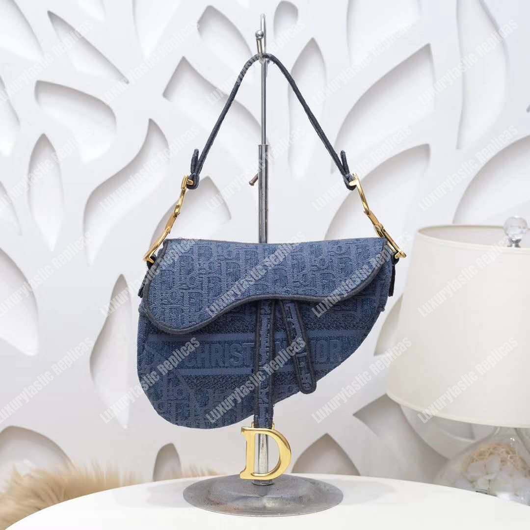 D*or saddle denim canvas bag