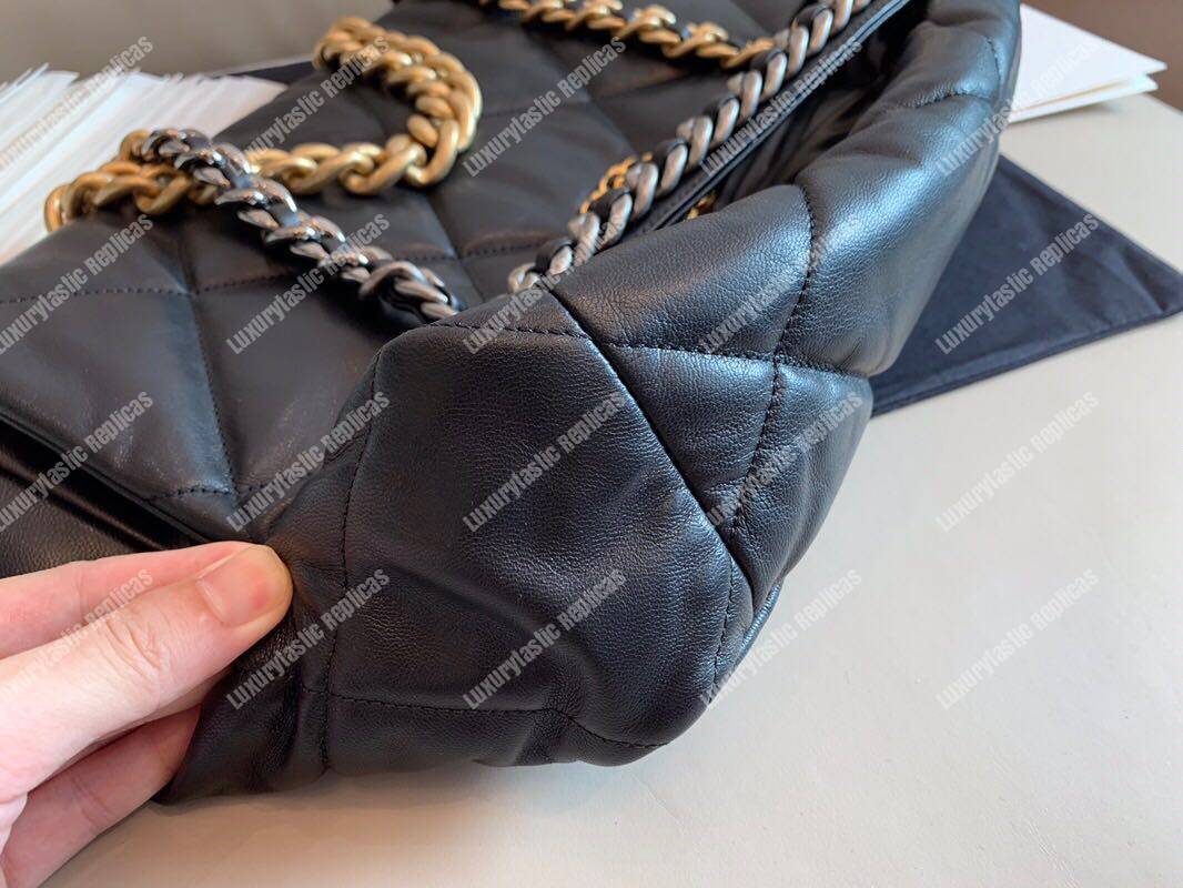 Ch*el 19 maxi flap bag black