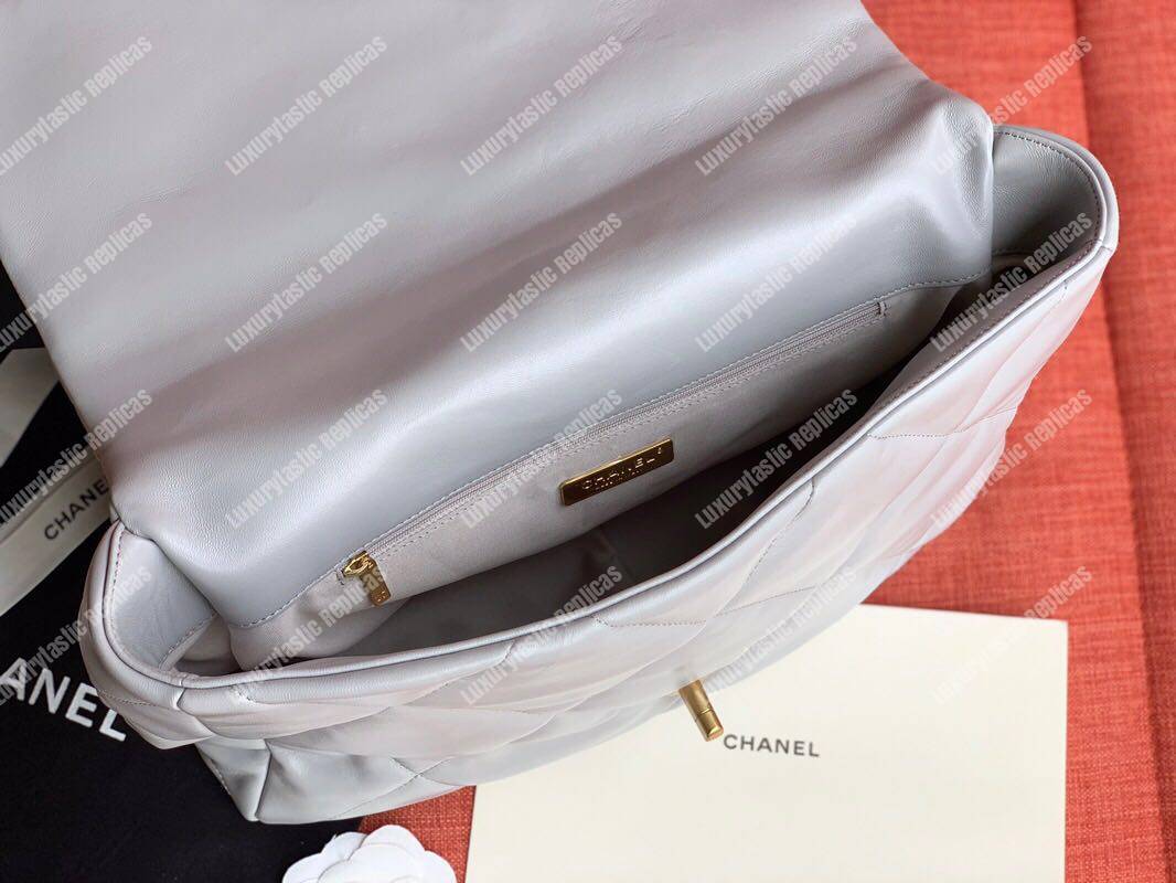 Ch*el 19 maxi flap bag grey
