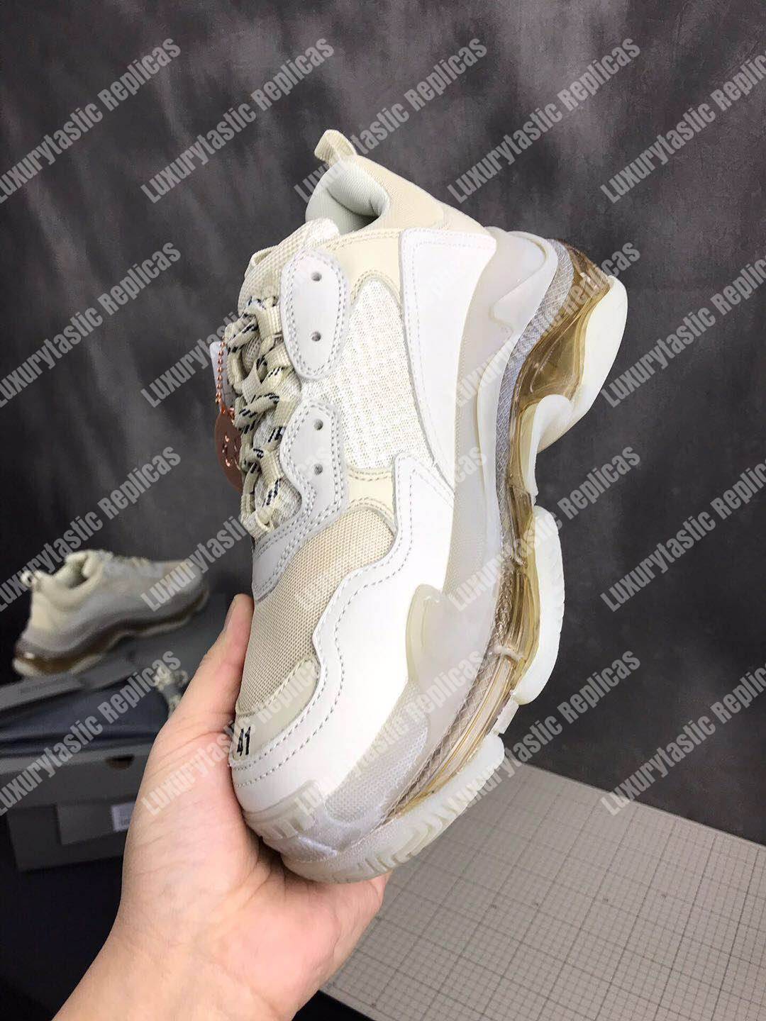 Ba*len*cia*ga triple s clear sole sneaker crystal