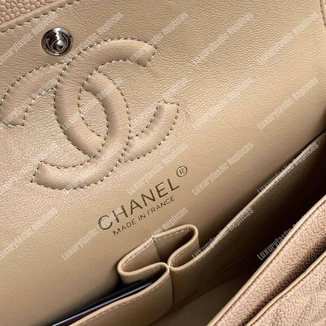 Ch*el classic small flap bag beige