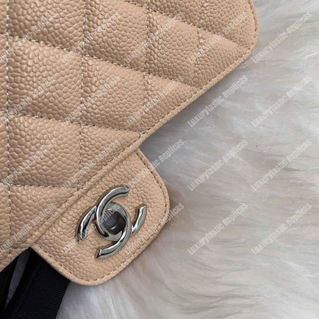 Ch*el classic small flap bag beige