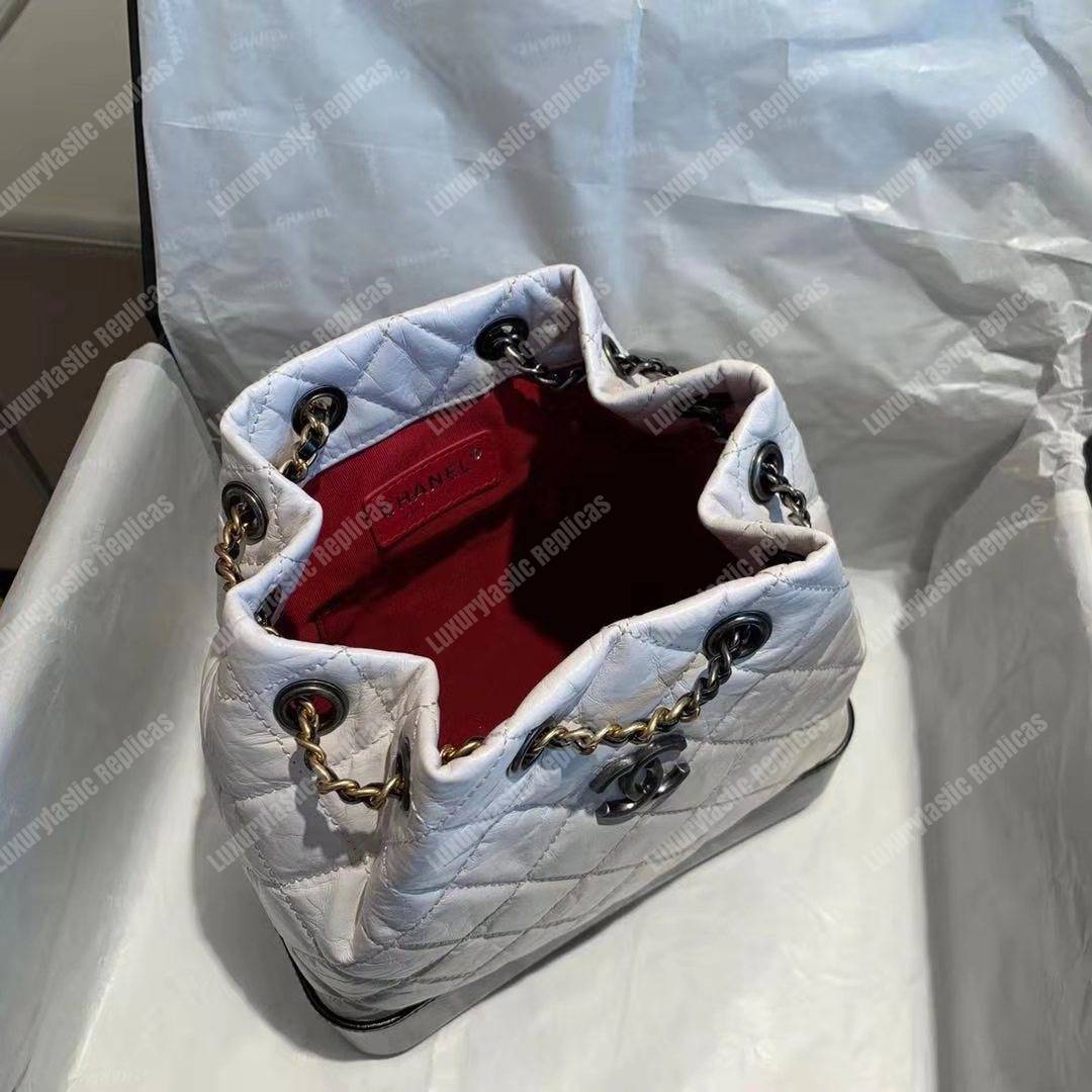 Ch*el 2018 small gabrielle backpack white