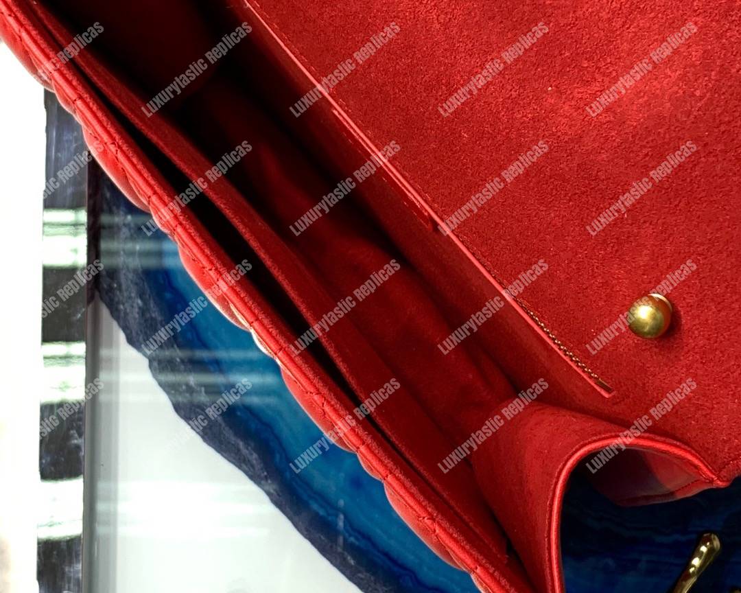 D*or lambskin D*oraddict flap bag red