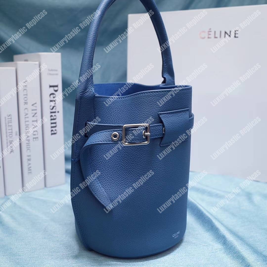 Ce**e big bag nano bucket in supple grained calfskin celadon