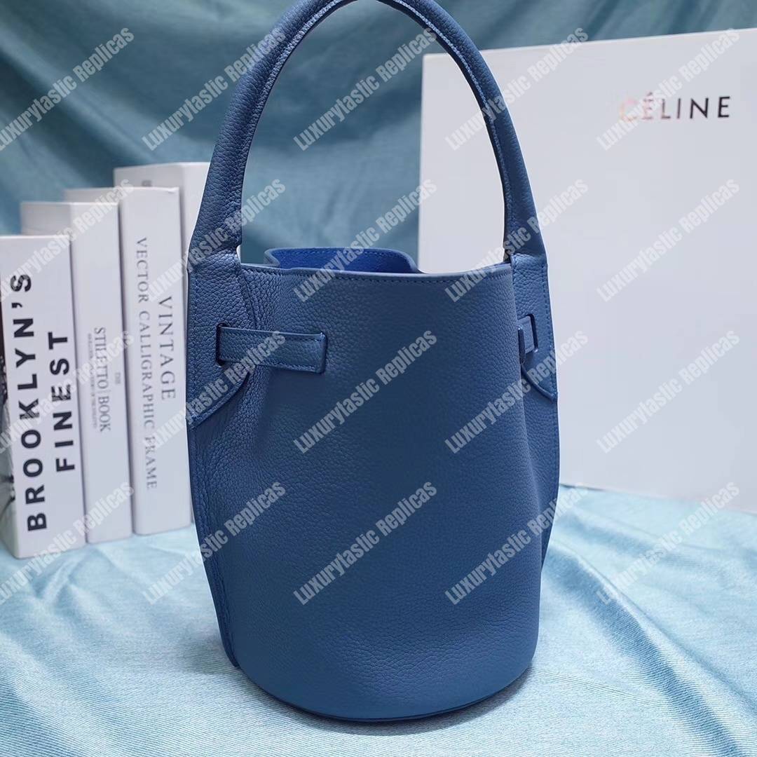 Ce**e big bag nano bucket in supple grained calfskin celadon
