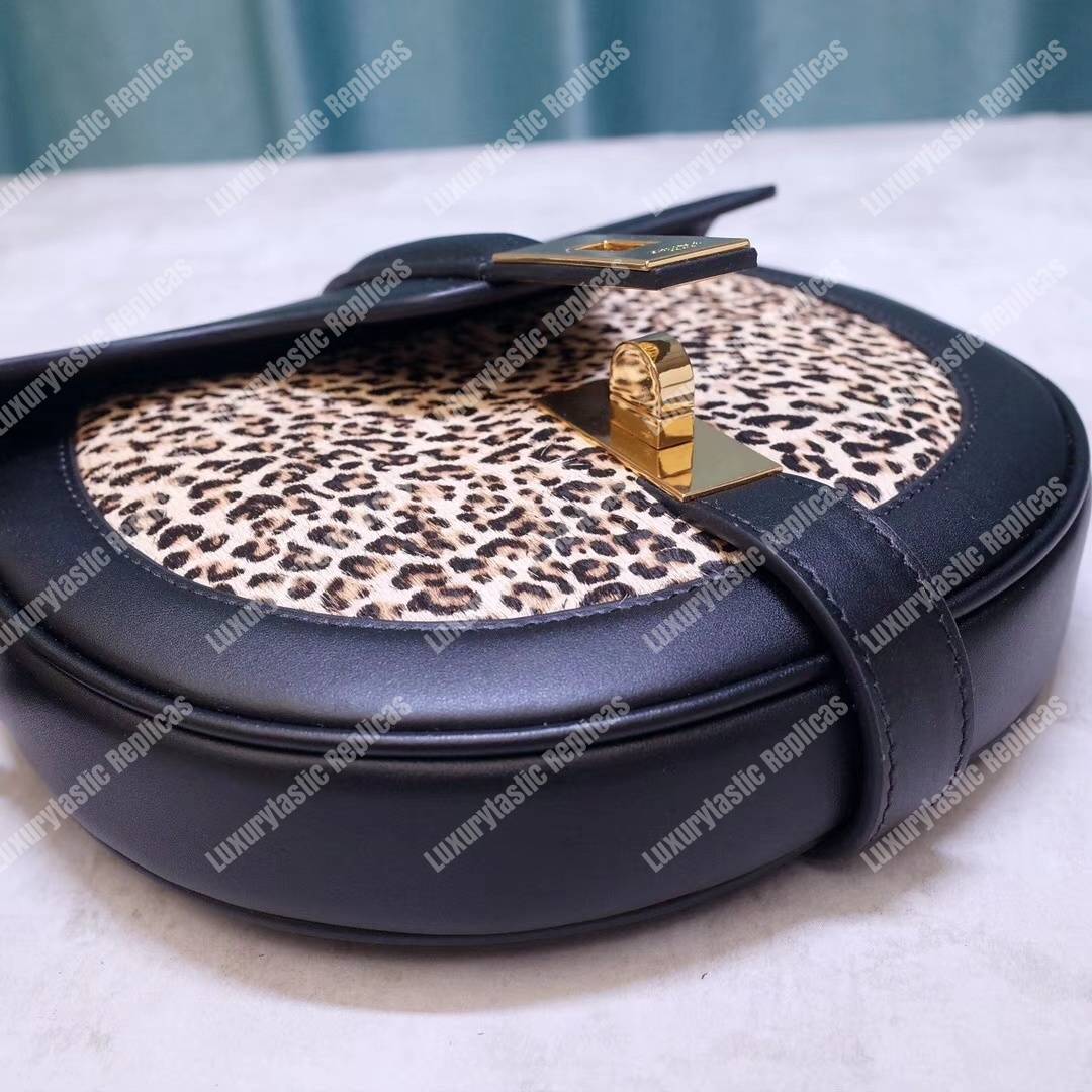 Ce**e small besace 16 bag in pony calfskin with leopard print
