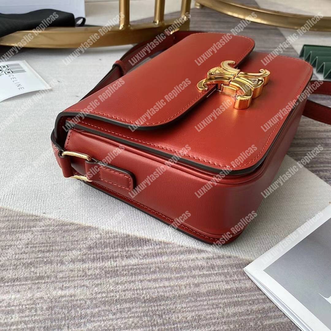 Ce**e teen triomphe bag in shiny calfskin red
