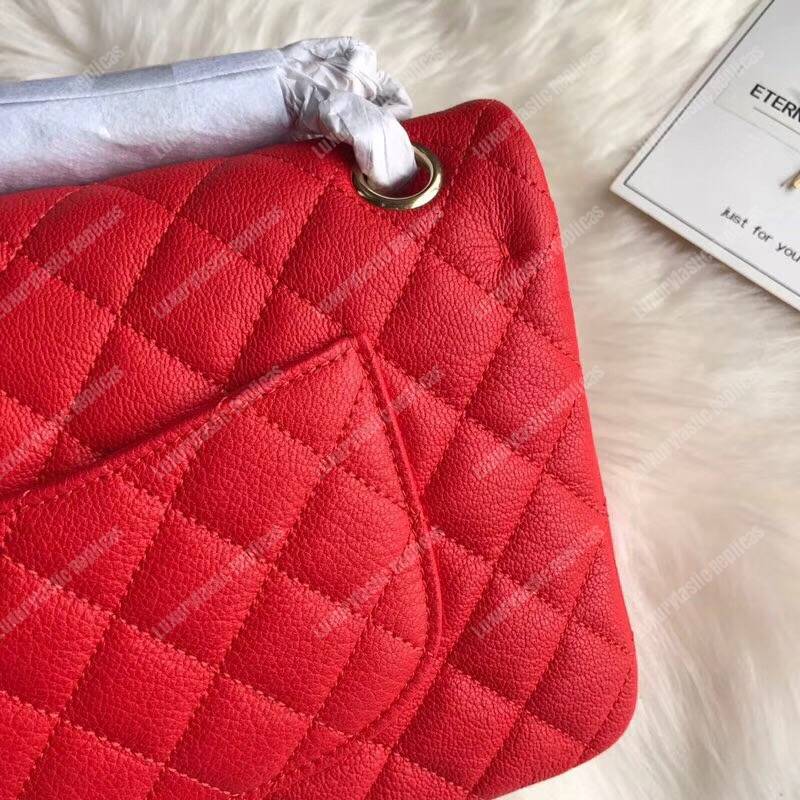 Ch*el medium classic handbag red