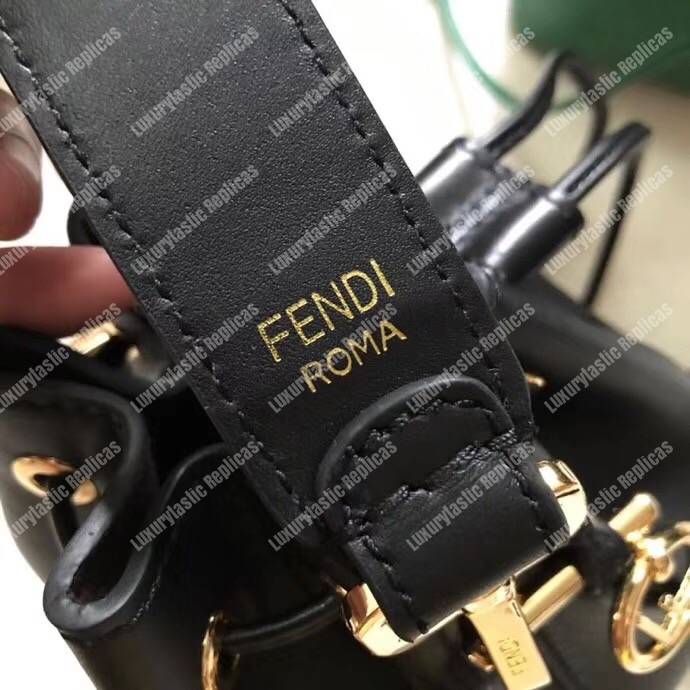 F**di mon tresor black leather mini bag