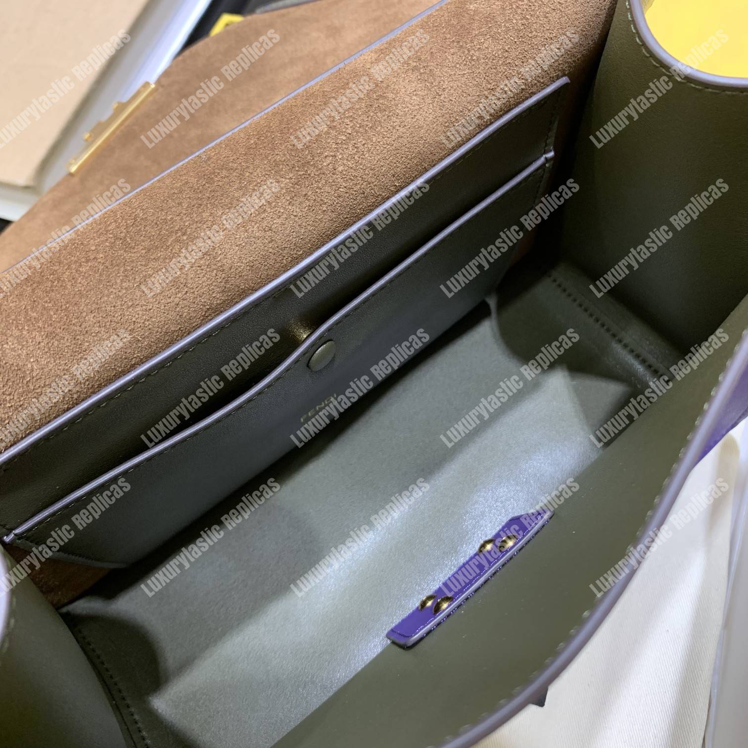 F**di kan u leather bag purple