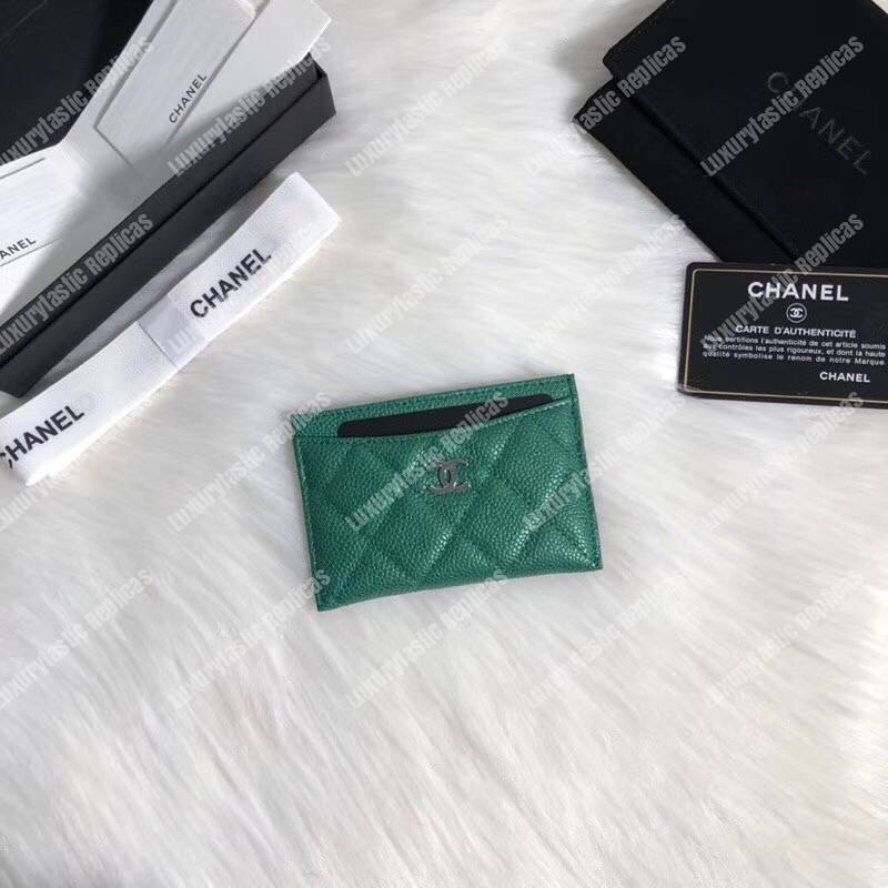 Ch*el classic card holder green