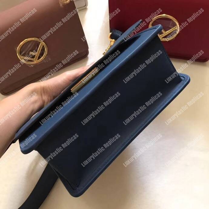 F**di kan i f blue leather bag
