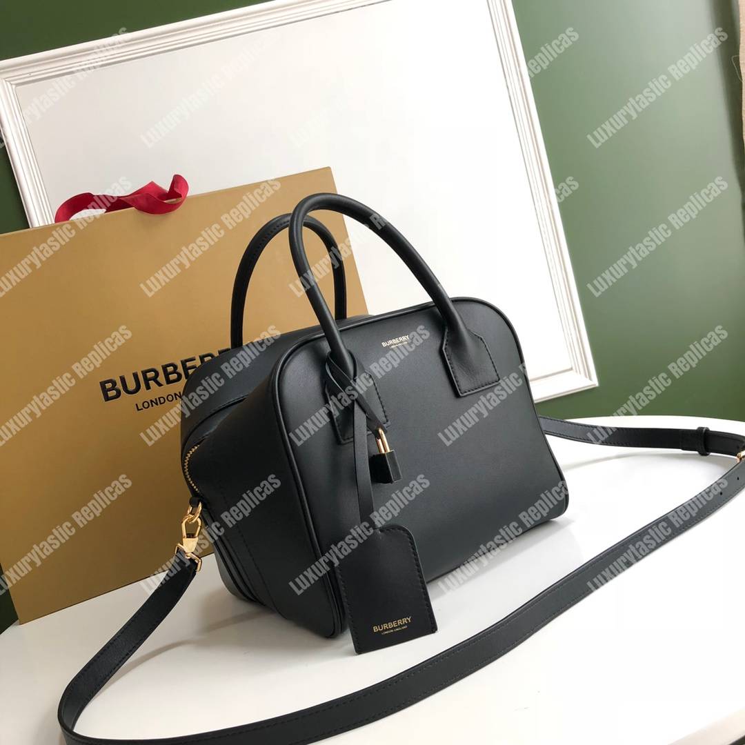 B**rry small leather cube bag black