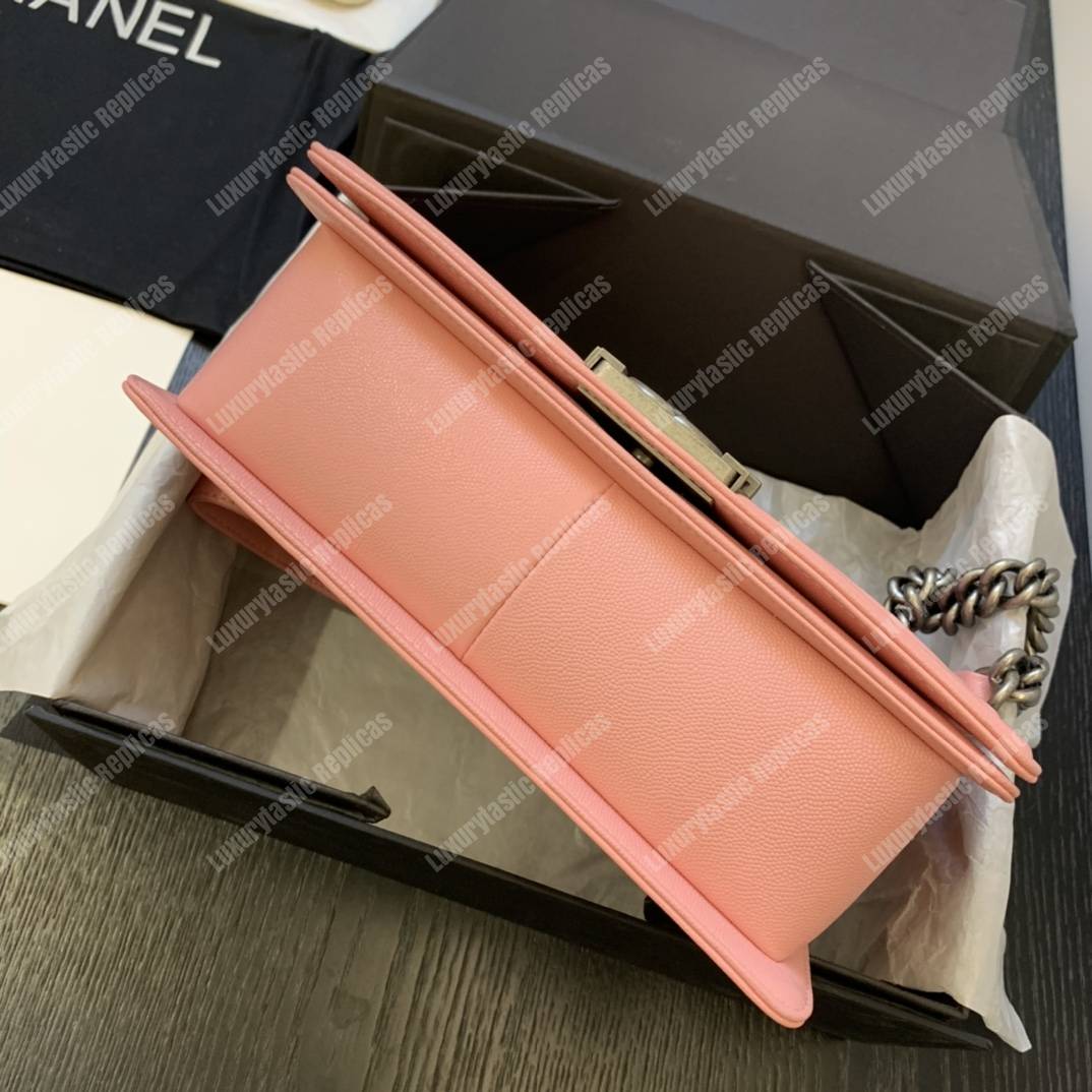 Ch*el boy medium caviar leather pink