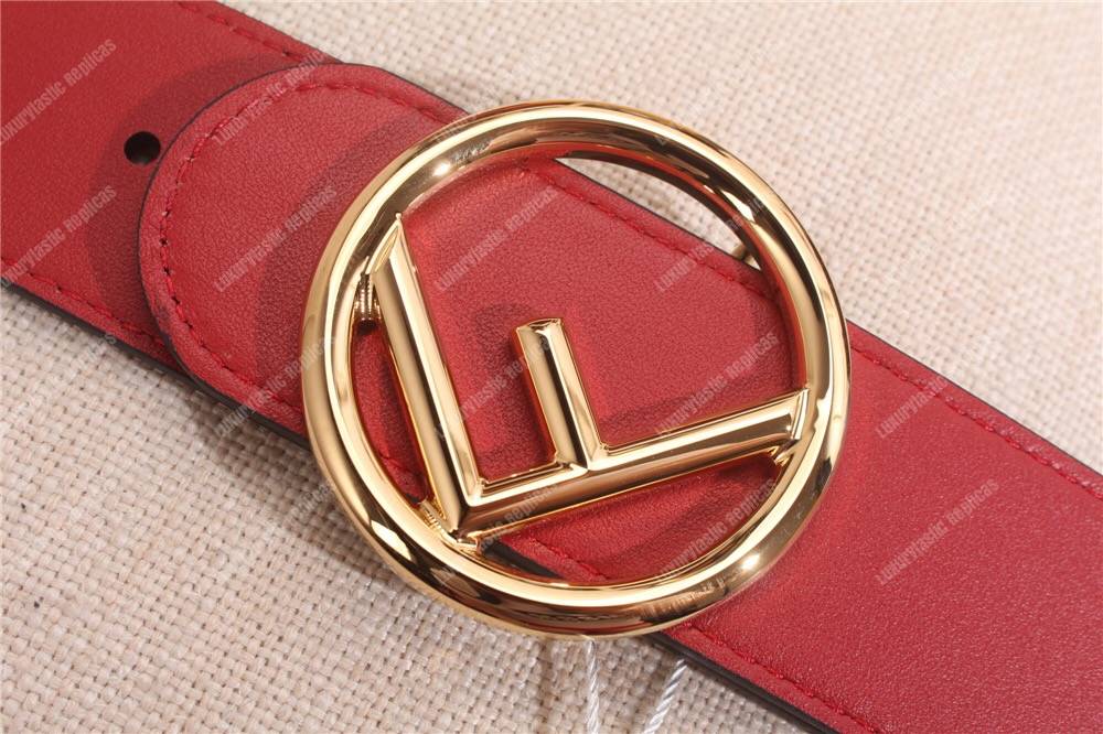 F**di red/black leather belt