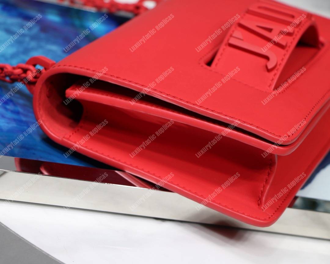 j’aD*or red ultra matte flap bag