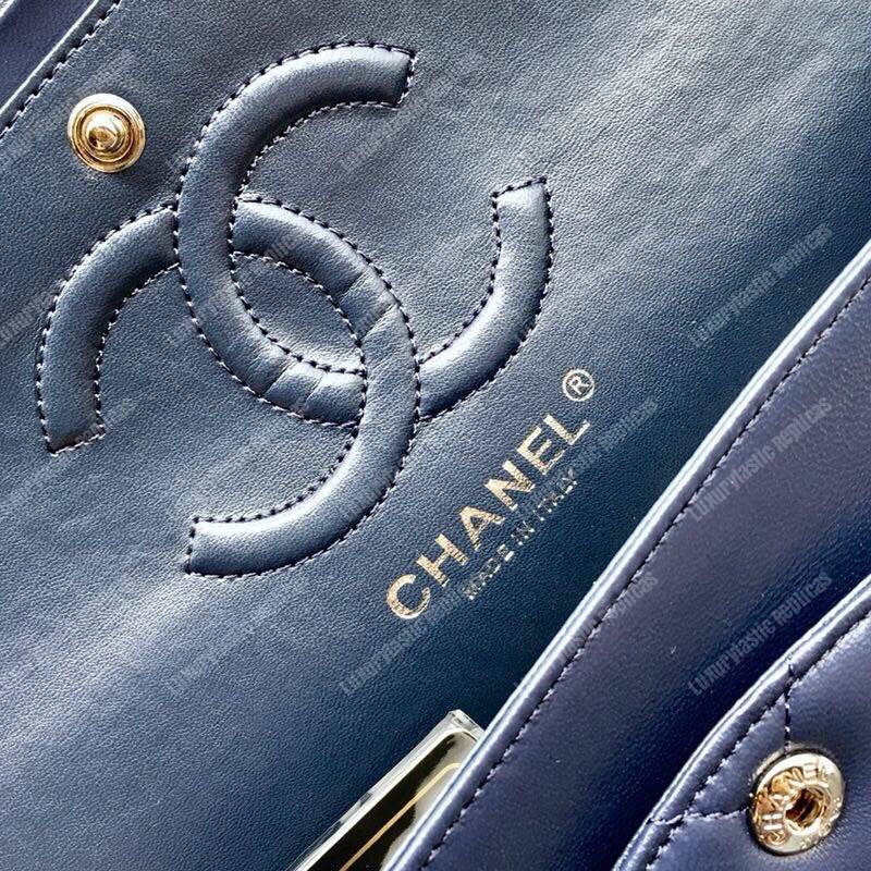 Ch*el classic medium handbag blue
