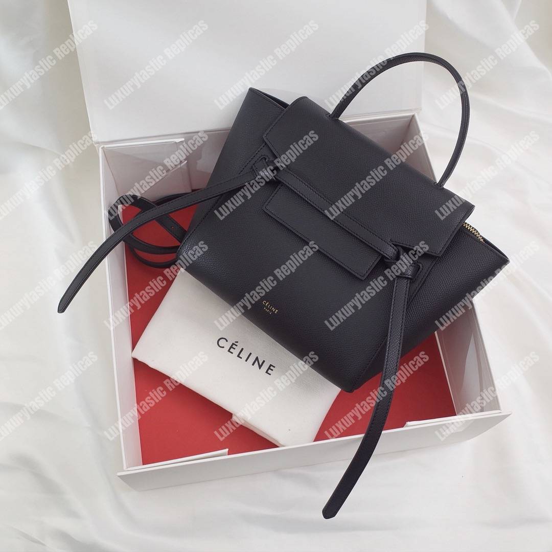 Ce**e nano belt bag in grained calfskin black