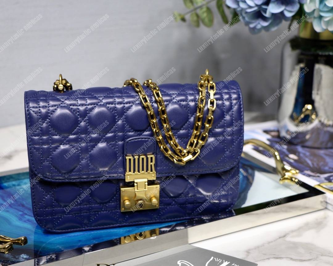 D*or lambskin D*oraddict flap bag blue