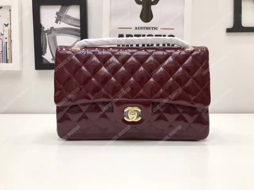 Ch*el classic medium flap bag burgundy